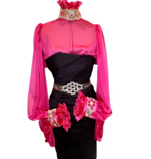 Fuchsia Chiffon Ruffles Top