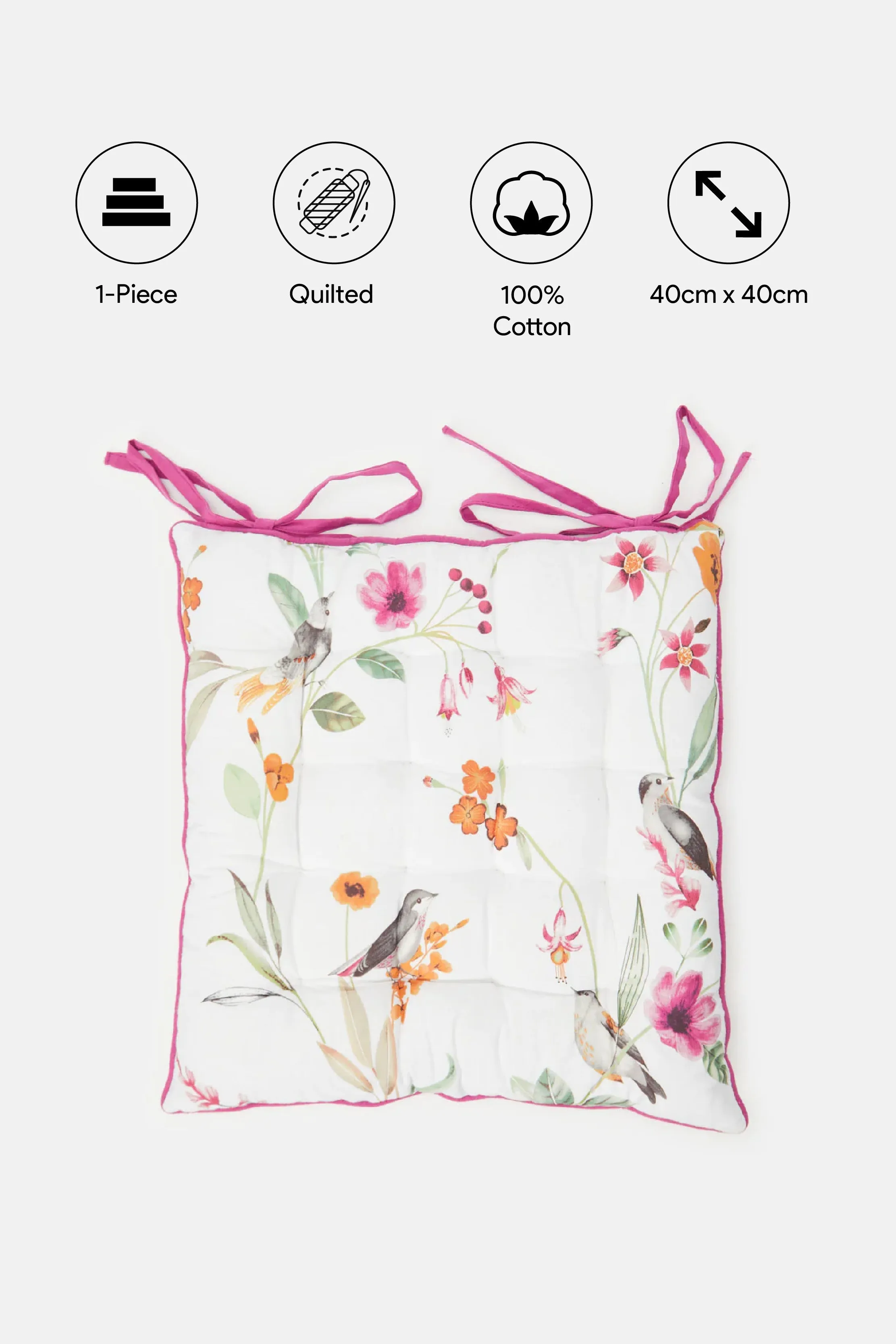 Fuchsia Floral Printed Chairpad