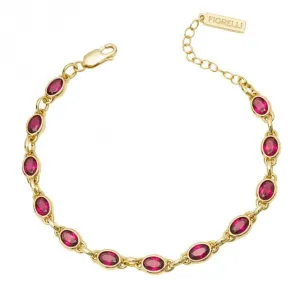 Fuchsia Nano Crystal Yellow Gold Plating Bracelet B5384P