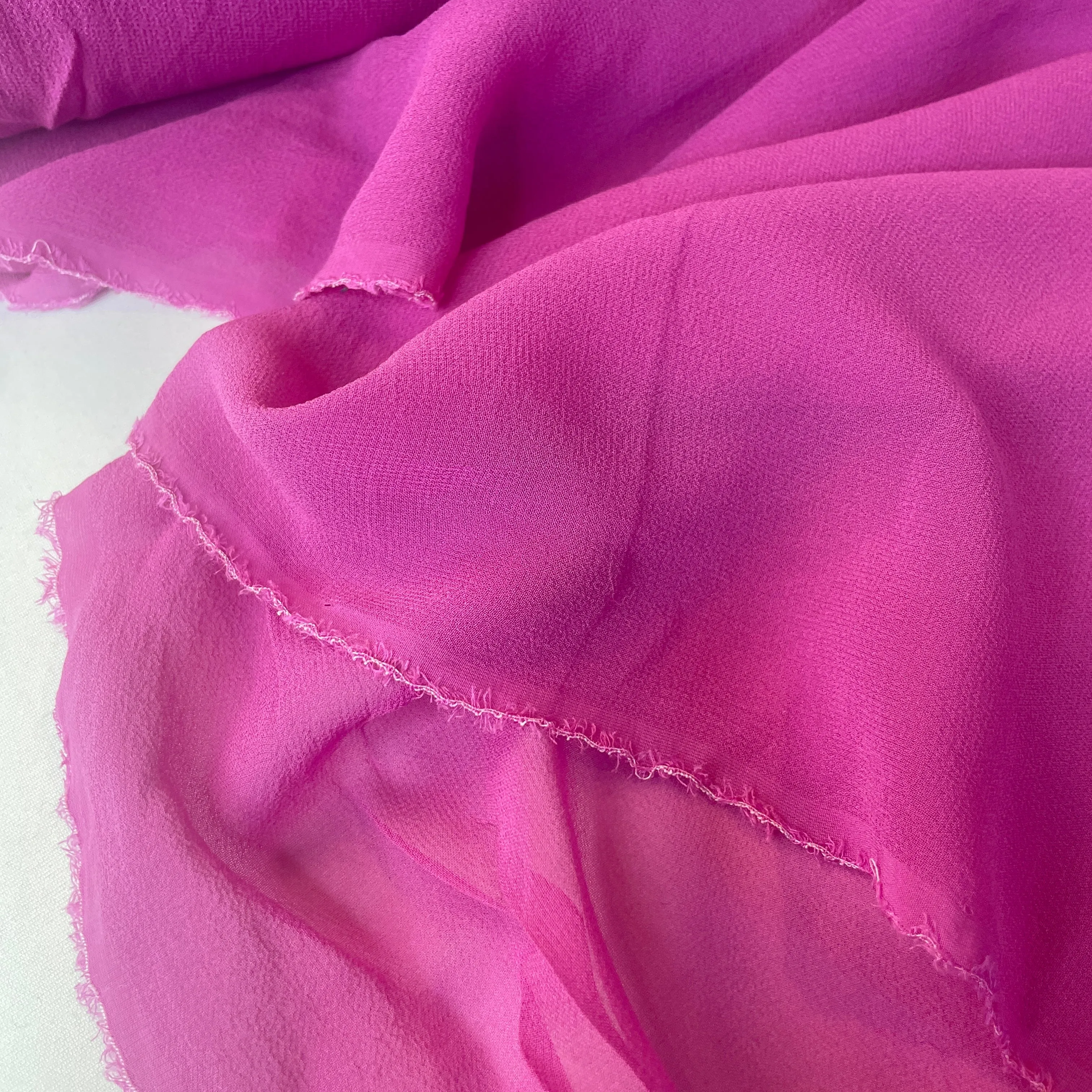 Fuchsia Rose Silk Georgette