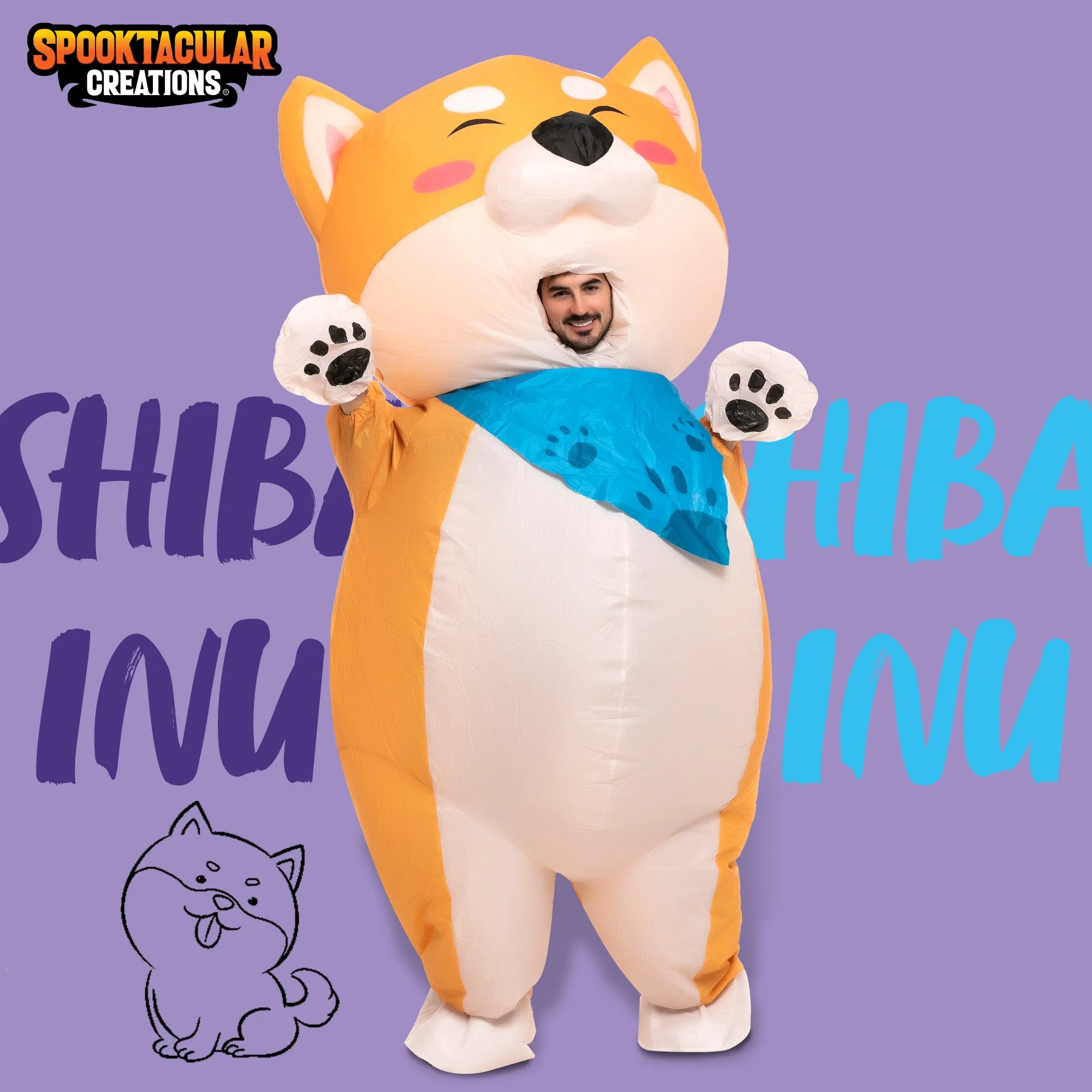 Full body Shiba Inu inflatable costume