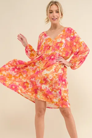 Full Size Floral Tie Back Resort Dress