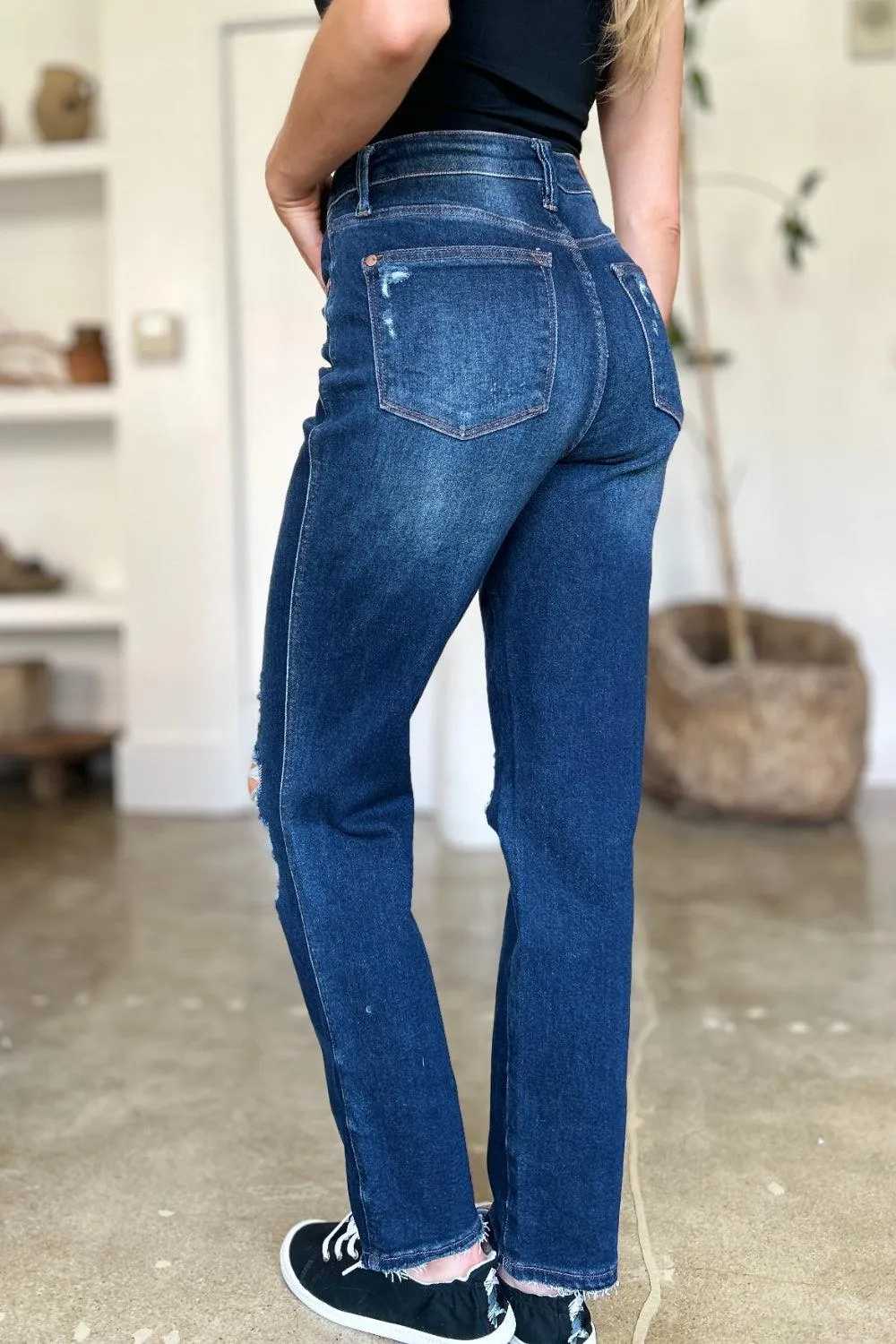 Full Size High Waist Straight Jeans