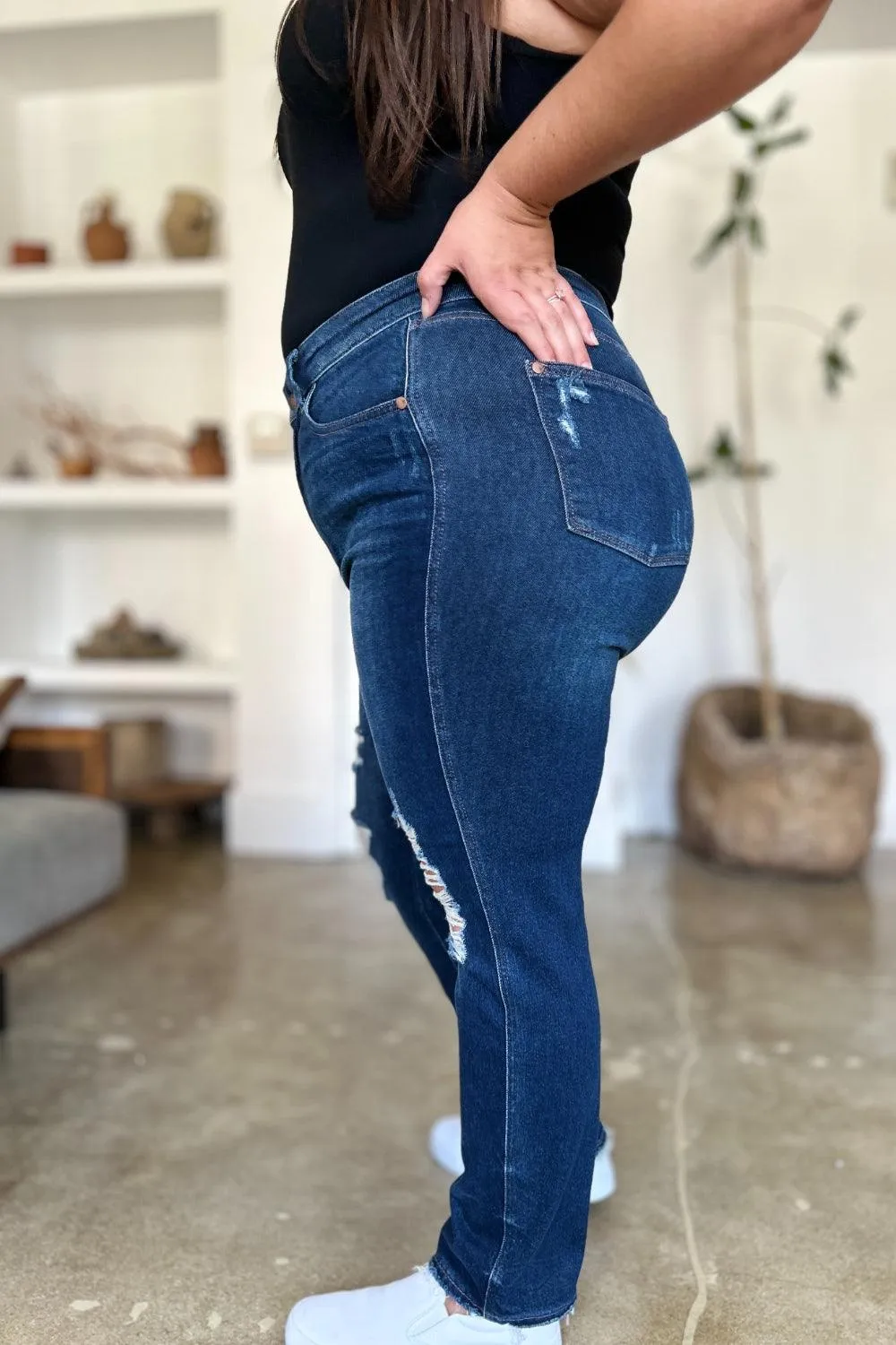 Full Size High Waist Straight Jeans