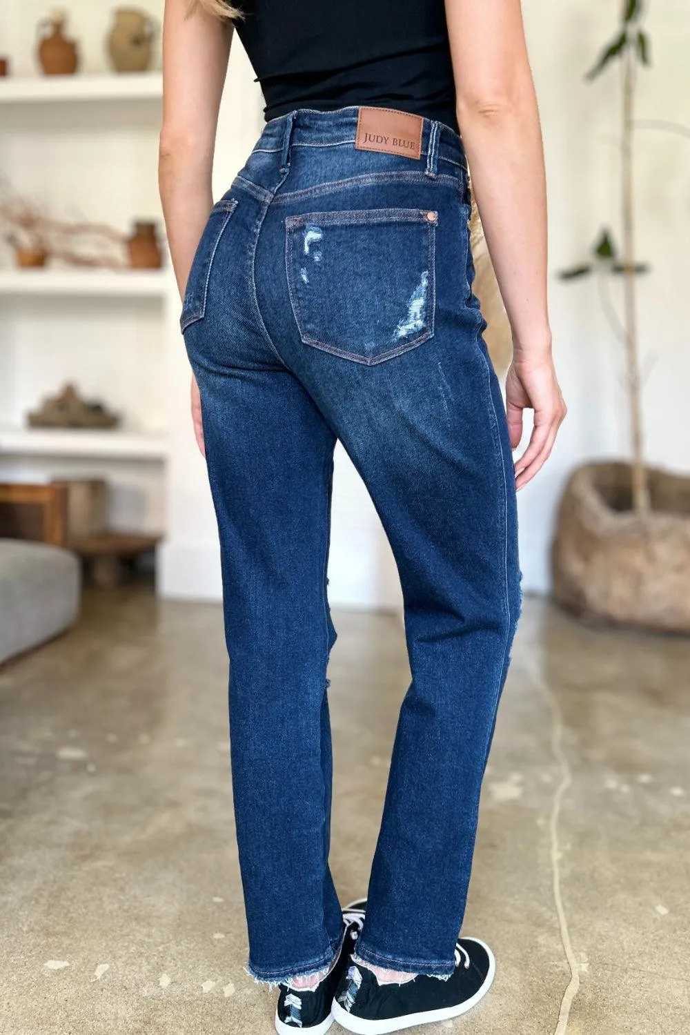 Full Size High Waist Straight Jeans