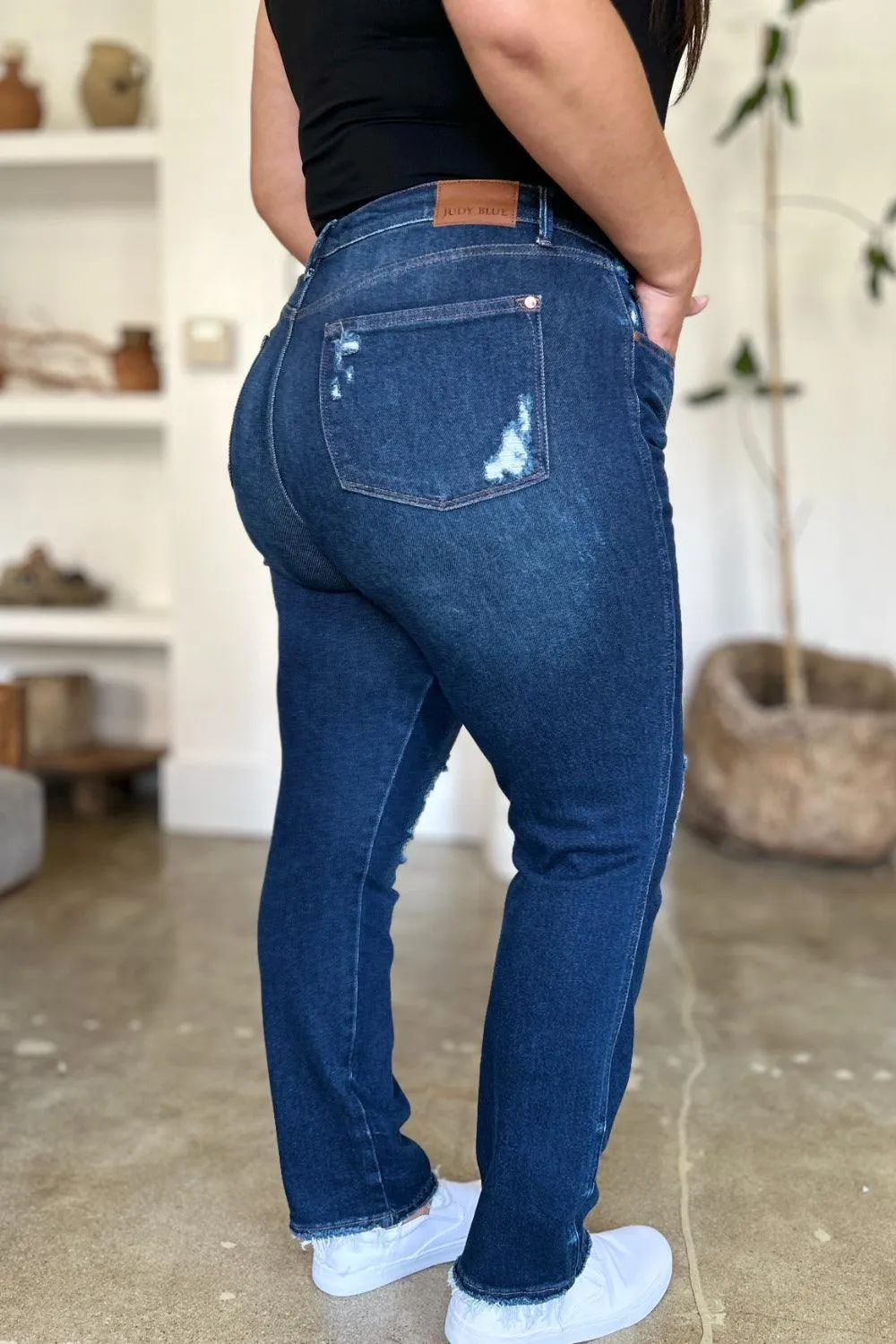 Full Size High Waist Straight Jeans