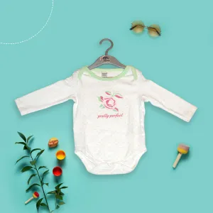 Full Sleeves Onesies with Floral Print (White)