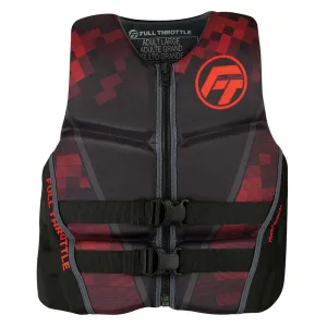 Full Throttle Mens Rapid-Dry Flex-Back Life Jacket - S - Black/Red