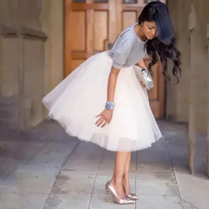 Fun and Chic Knee Length Puffy Tulle Skirts