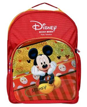 Fun Homes Disney Mickey Mouse 15 Inch Waterproof Polyster School Bag,Backpack for Kids, Red