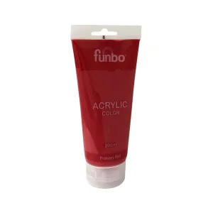 Funbo Acrylic Color Tube 200ml 202 Primary Red