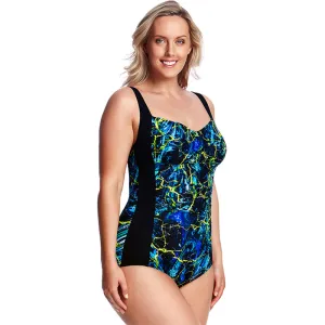 Funkita - Midnight Marble - Ladies Ruched One Piece