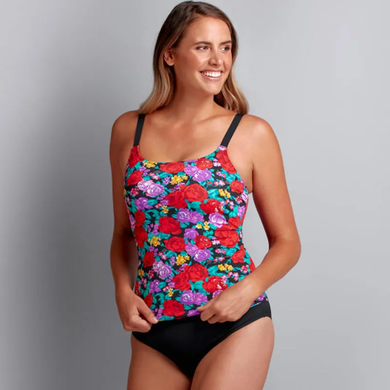 Funkita - Wild Roses Grow - Ladies Scoop Neck Tankini Top