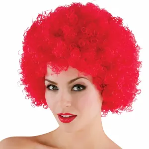 Funky Red Afro 70s Retro Disco Boogie Clown Wig Fancy Dress