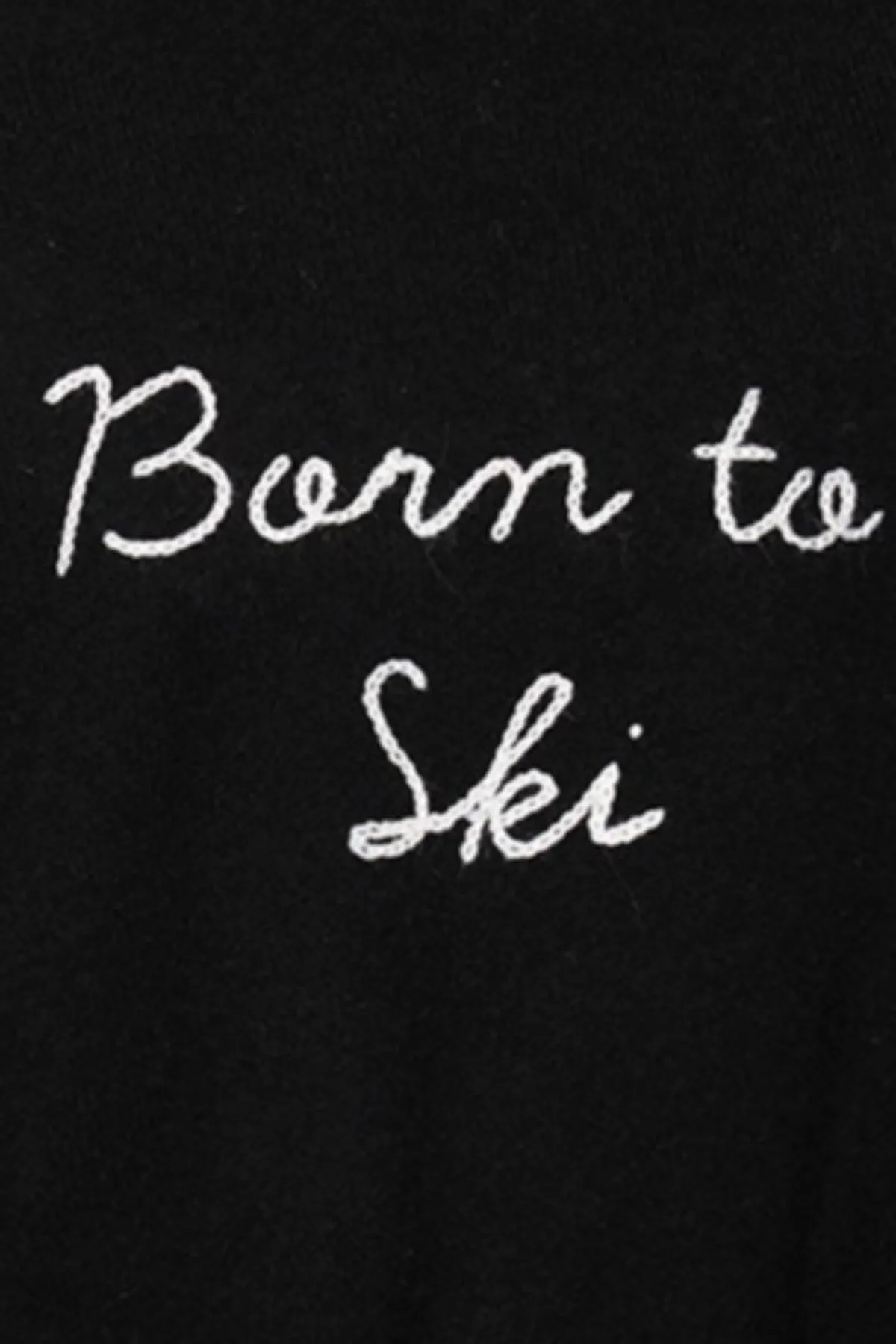 Funnel Neck Embroidery Cashmere Sweater |  Born to Ski