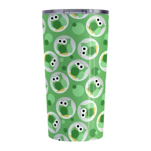 Funny Cute Green Owl Pattern Tumbler Cup