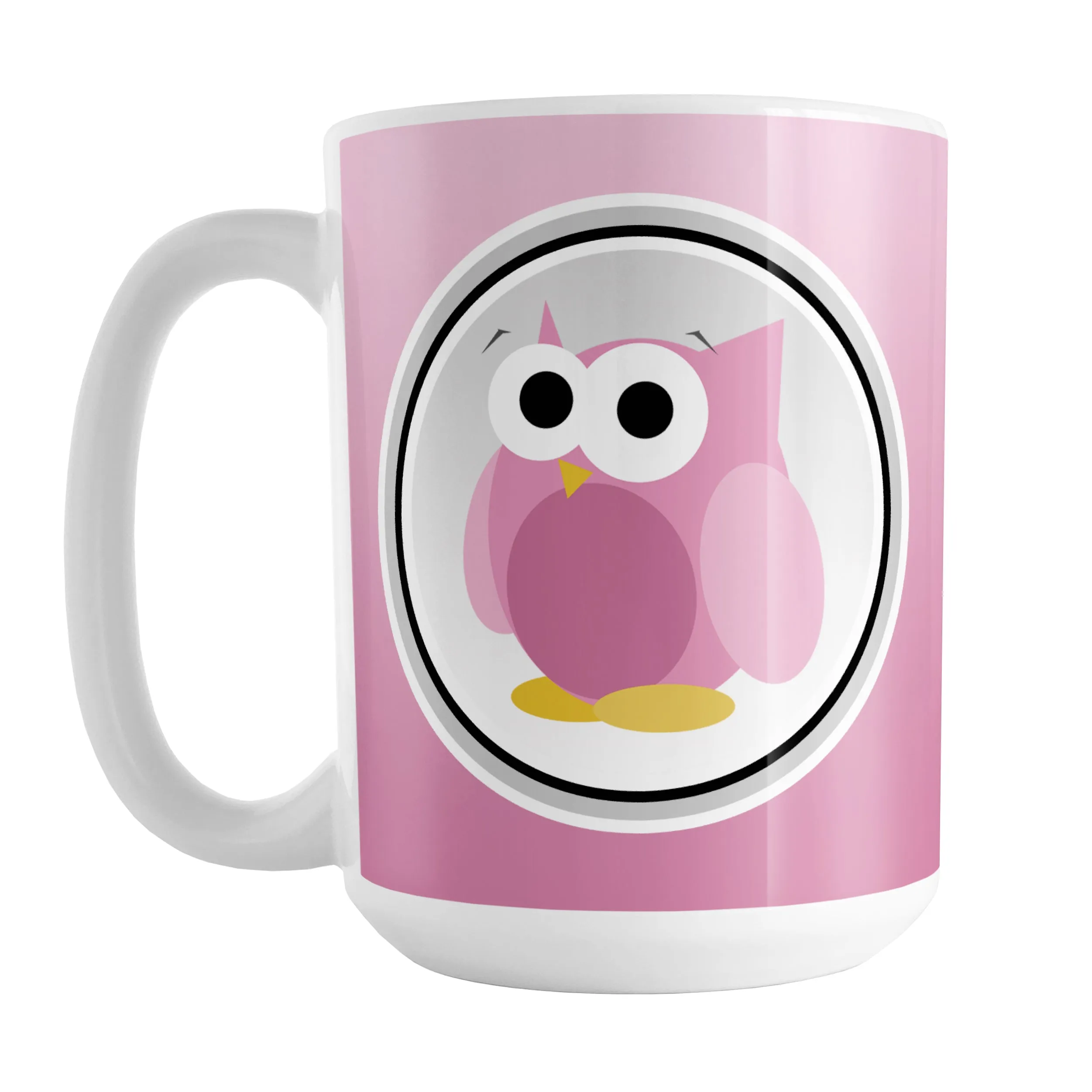 Funny Cute Pink Owl Mug