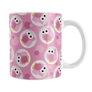 Funny Cute Pink Owl Pattern Mug