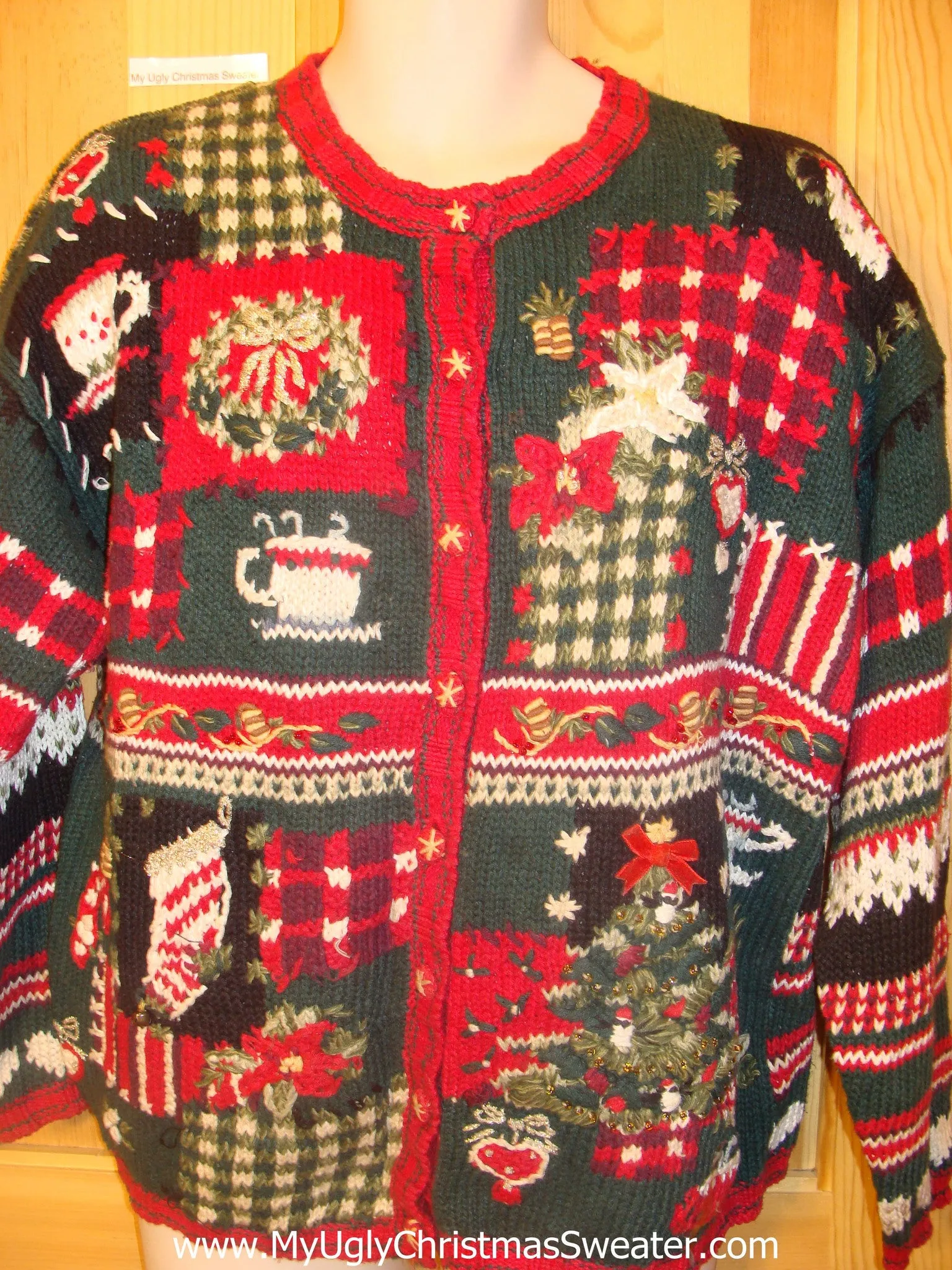 Funny Ugly Christmas Sweater 80s 2sided Mess of Design