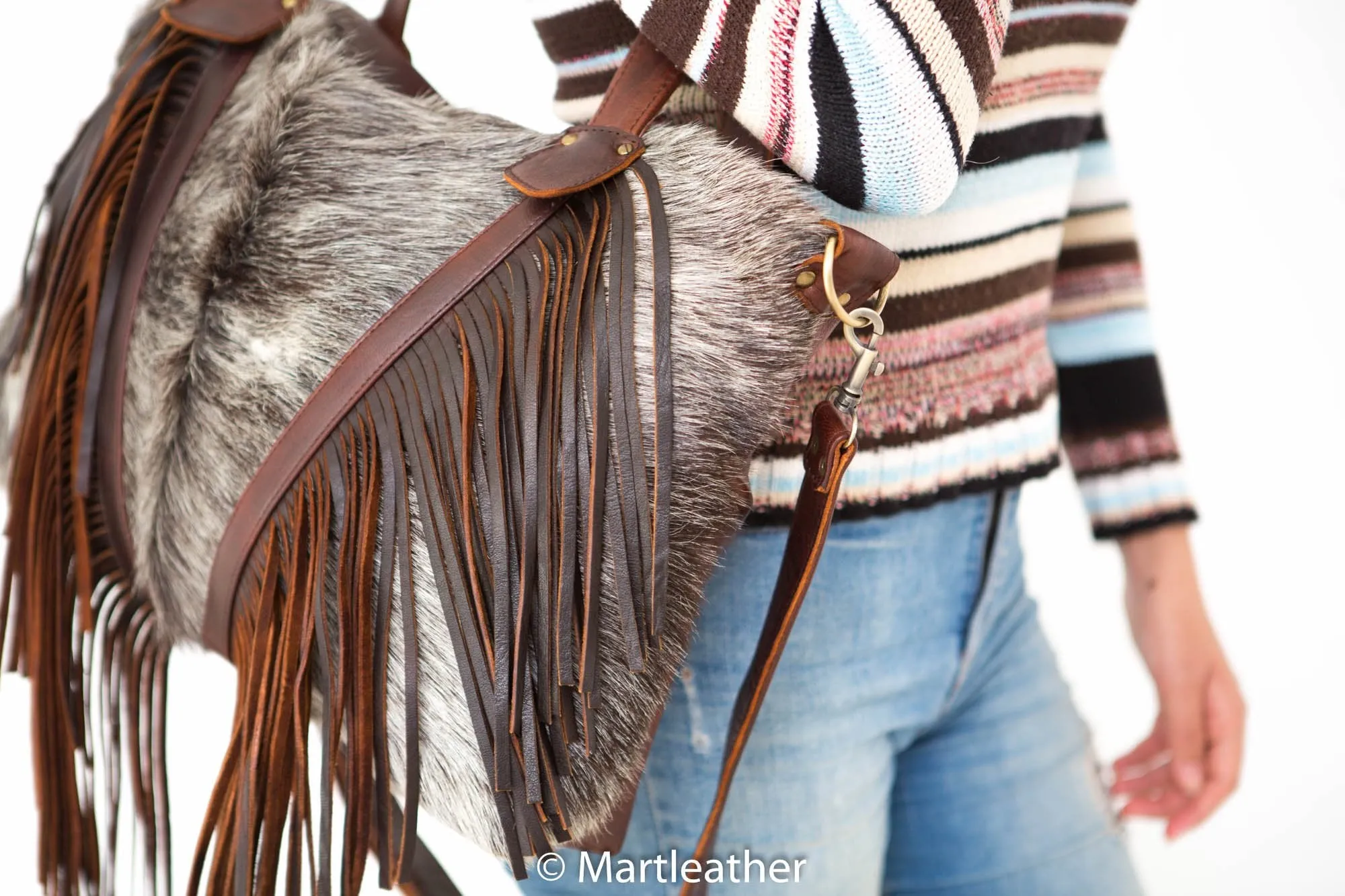 Fur & Leather fringe bag