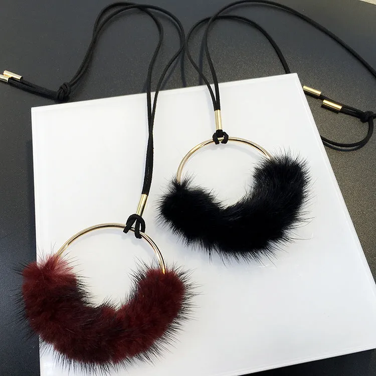 Fur Ball Fashion Necklace