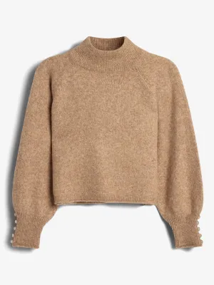 Fuzzy Knit Sweater - Tween - Dark Beige Melange