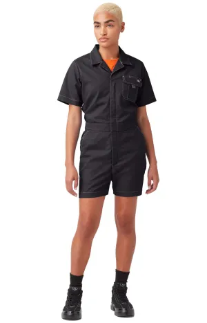 (FVR05RBKX) Ripstop Short Sleeve Coveralls - Rinsed Black