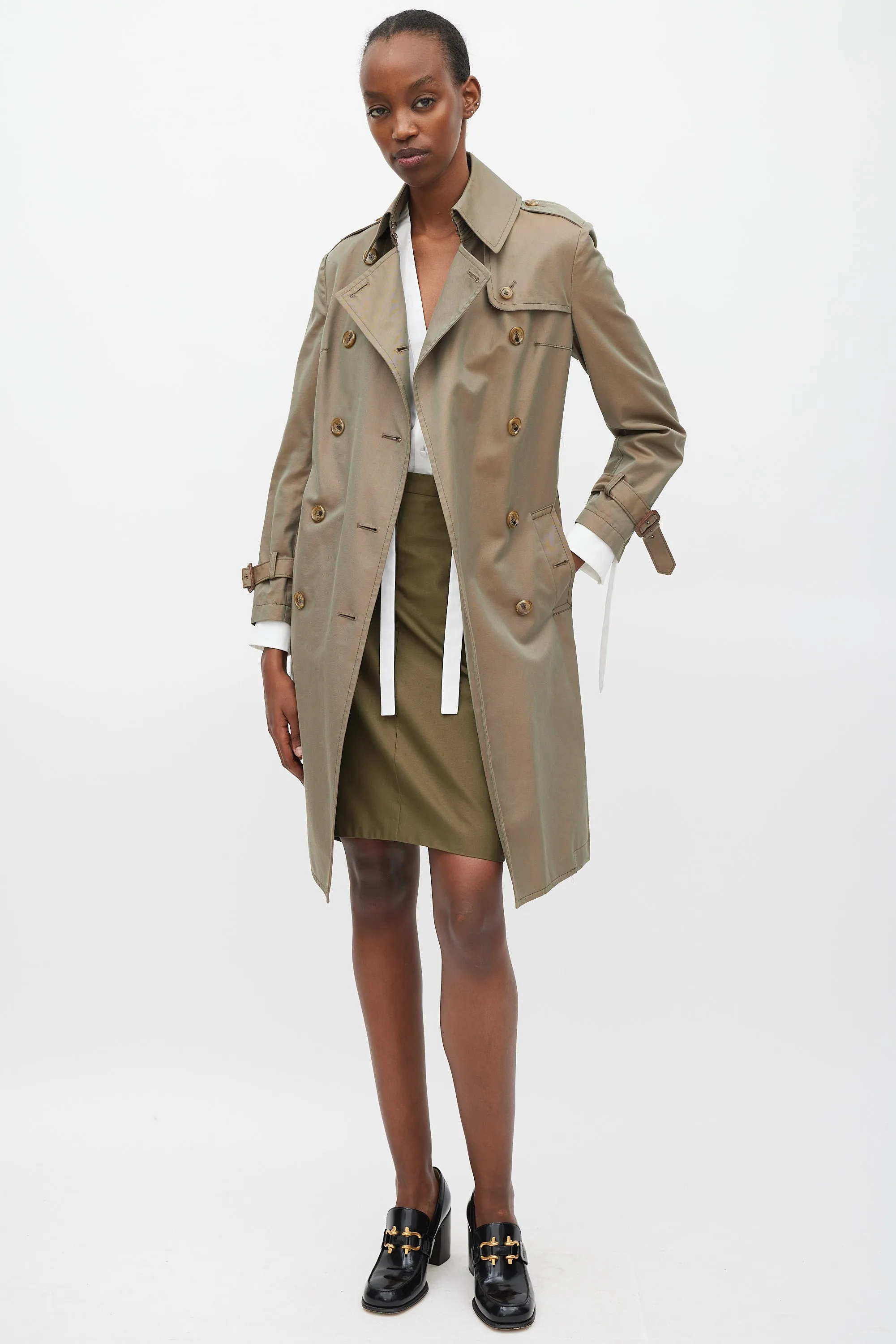 FW 2006 Iridescent Green Trench Coat