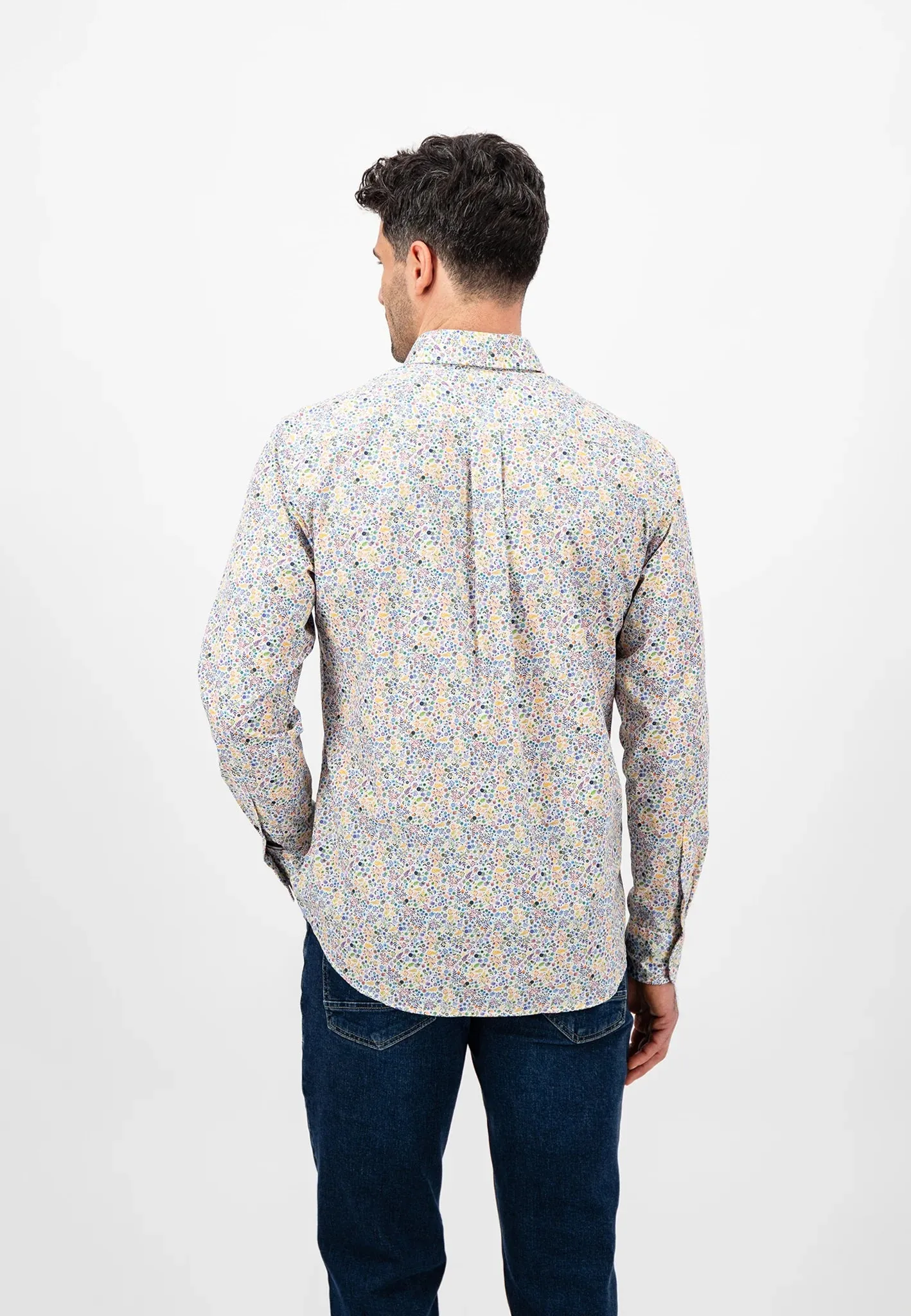 FYNCH HATTON Multi Print Shirt - Men's Soft Cotton – Dusty Lavender