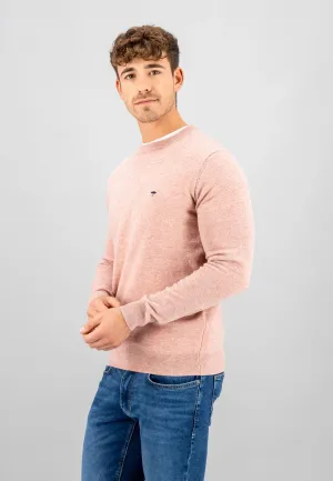 FYNCH HATTON Pale Berry Round Neck Wool Jumper