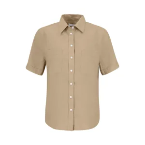 Fynch-Hatton Premium Linen Short Sleeve Shirt 23031055 Sahara Sand