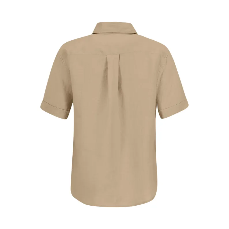 Fynch-Hatton Premium Linen Short Sleeve Shirt 23031055 Sahara Sand