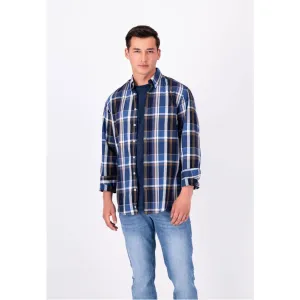 Fynch-Hatton Supersoft Cotton Checked Shirt 13087020 Navy