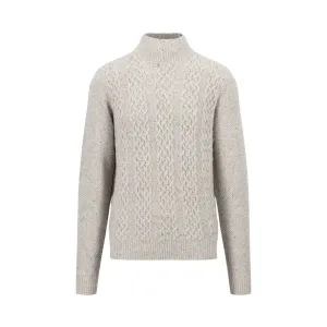 Fynch-Hatton Turtle Neck Donegal Cable Jumper Winter White 1410349