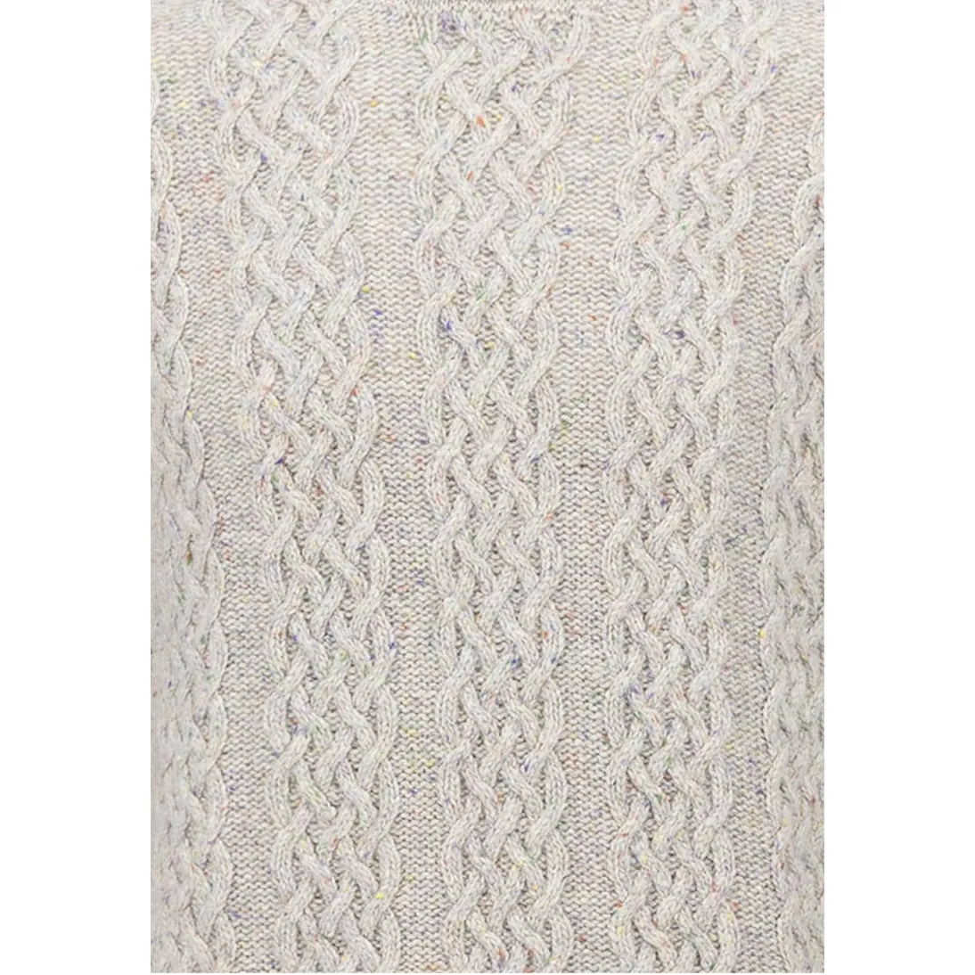 Fynch-Hatton Turtle Neck Donegal Cable Jumper Winter White 1410349