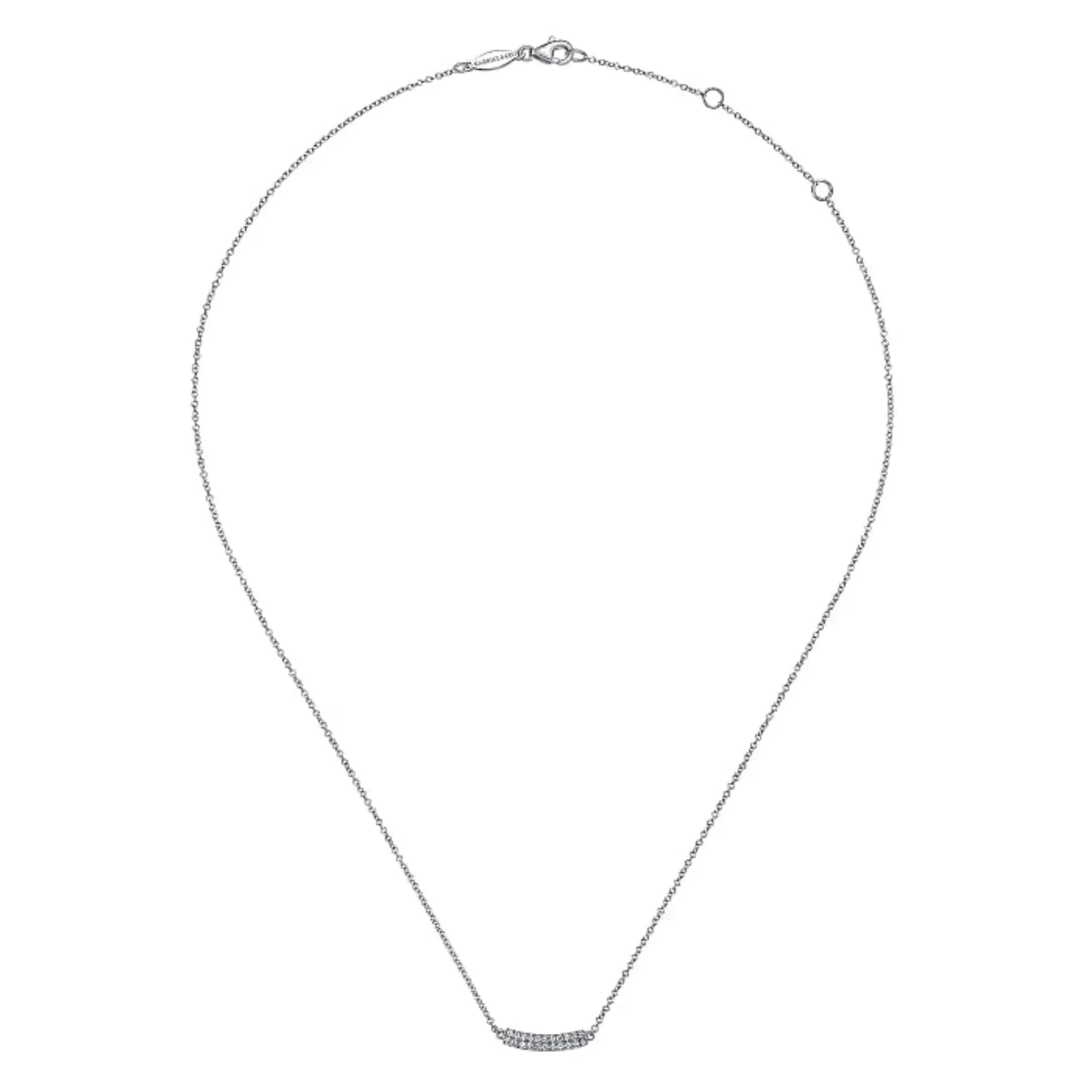 Gabriel & Co. Curved Pave Diamond Bar Necklace