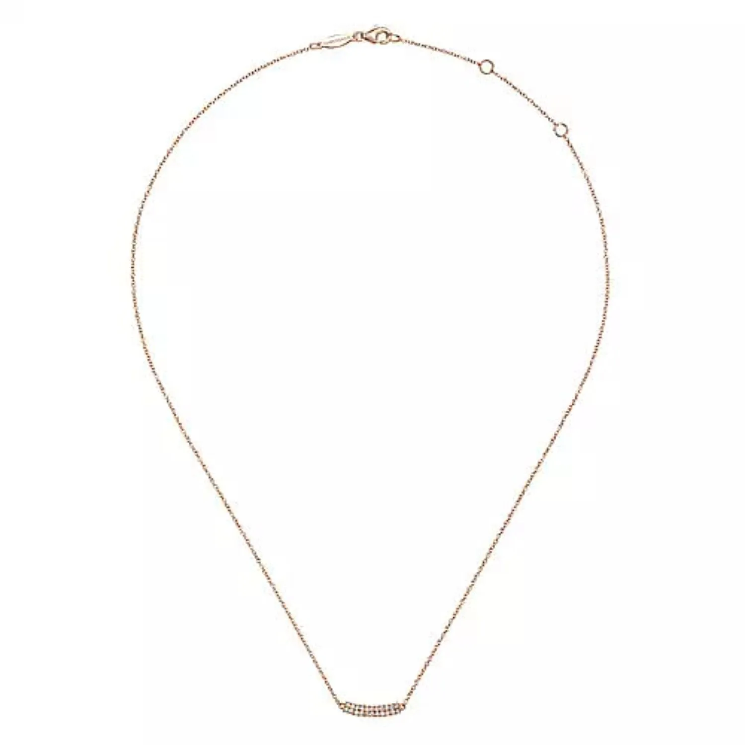 Gabriel & Co. Curved Pave Diamond Bar Necklace