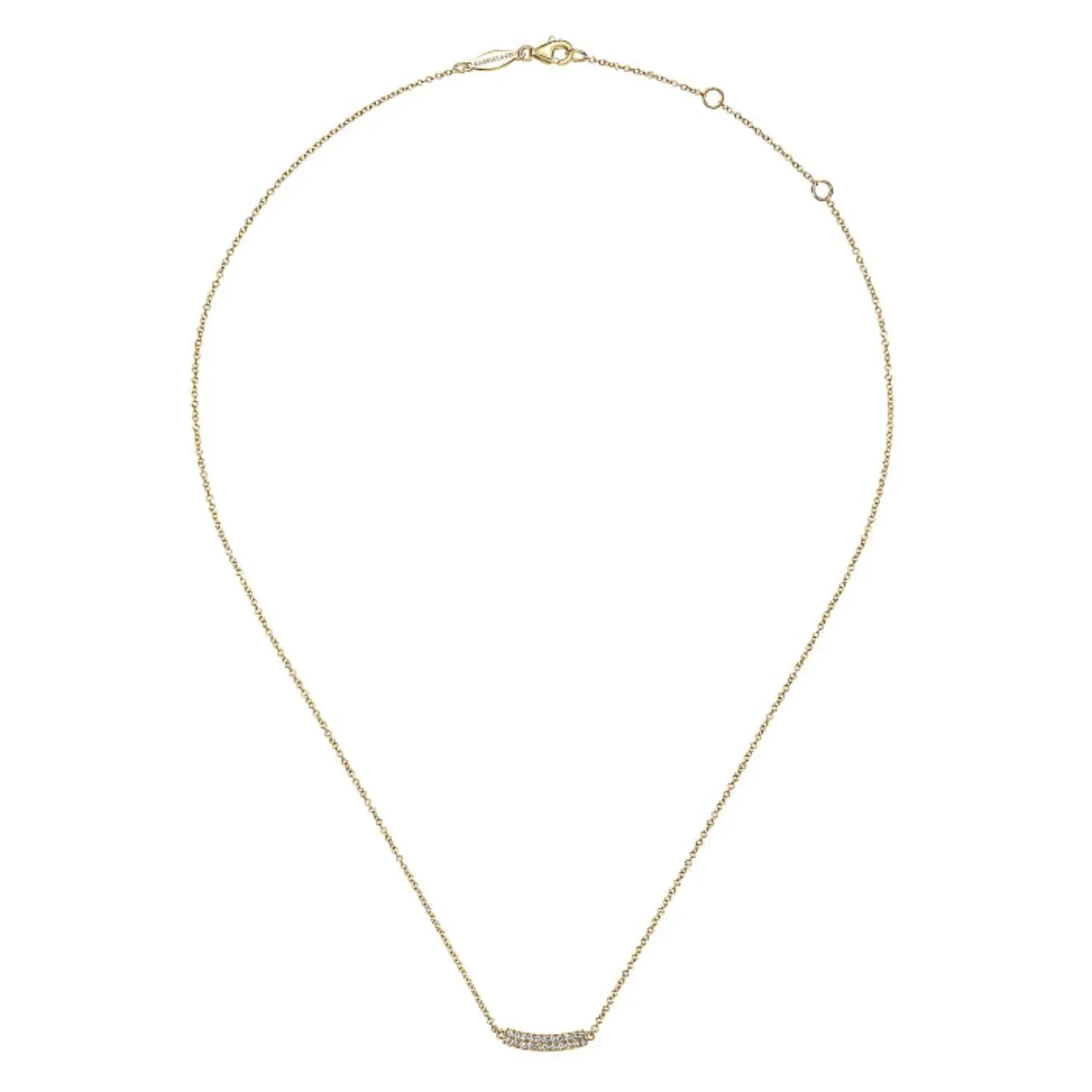 Gabriel & Co. Curved Pave Diamond Bar Necklace