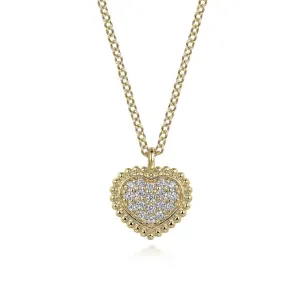 Gabriel & Co. Diamond Bujukan Heart Shaped Pave Pendant