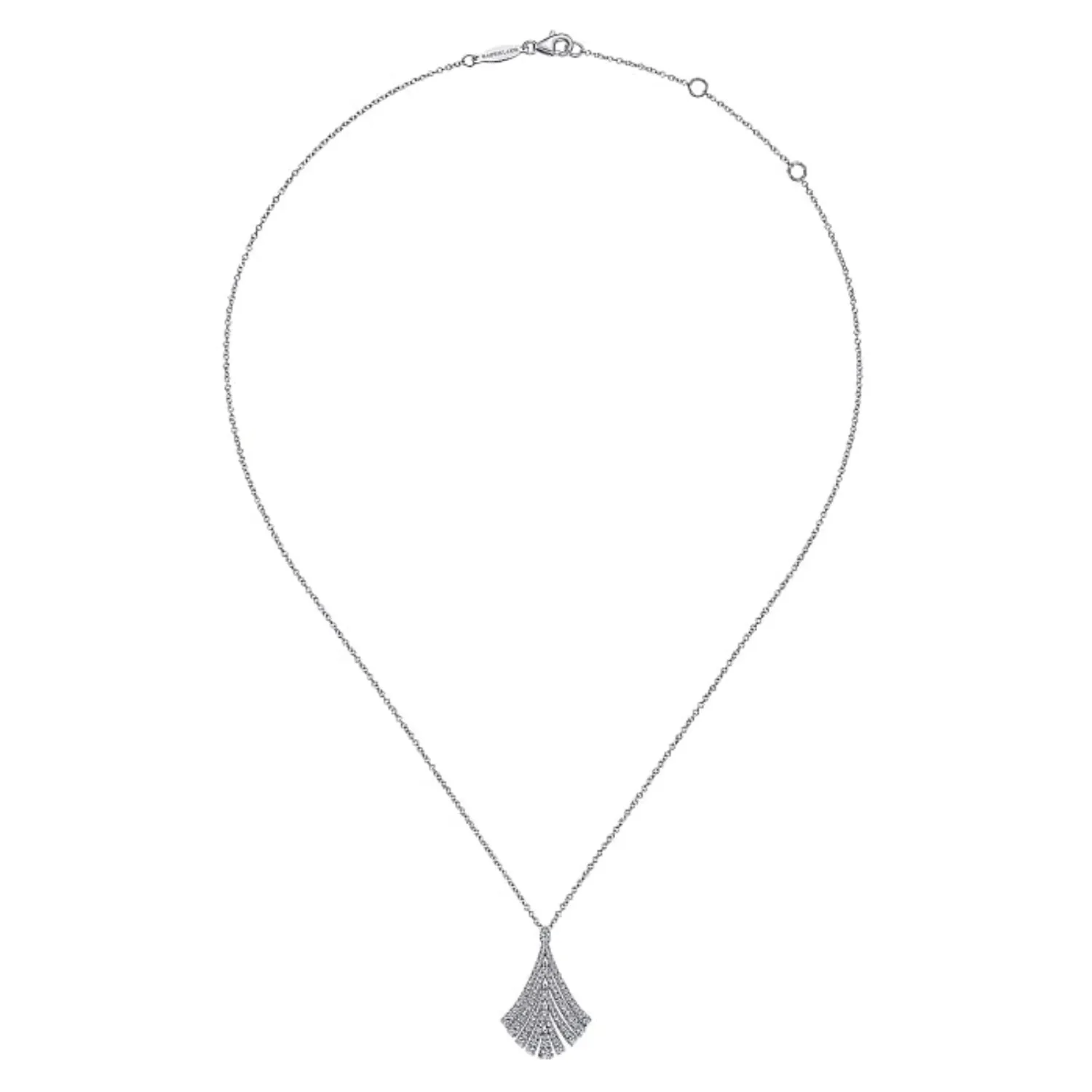 Gabriel & Co. Diamond "Art Moderne" Fan Pendant