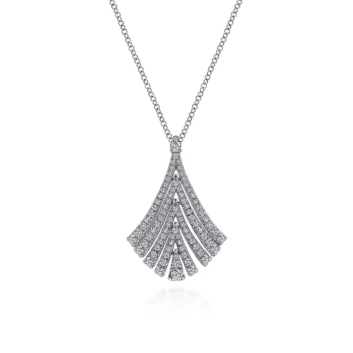 Gabriel & Co. Diamond "Art Moderne" Fan Pendant