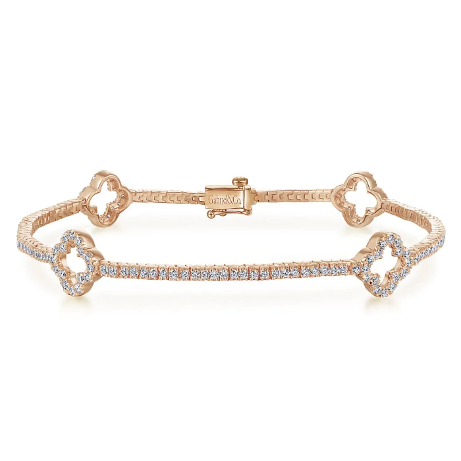 Gabriel & Co. Lusso Diamond "Clover" Tennis Bracelet