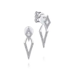 Gabriel & Co. "Peek A Boo" Triangular Diamond Drop Earrings