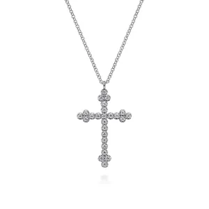 Gabriel & Co. White Gold Diamond Cross Pendant