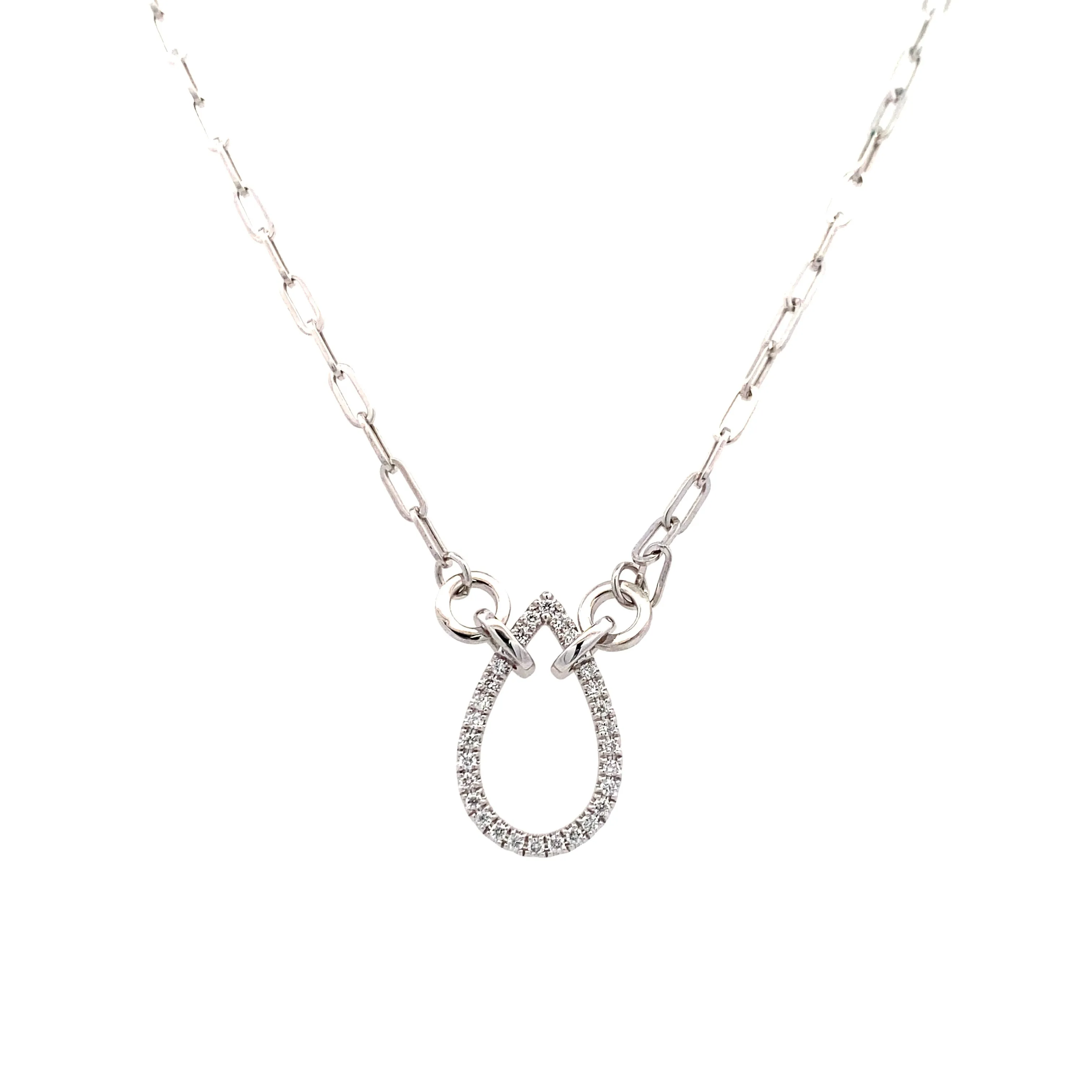 Gabriel & Co. White Gold DIamond Fancy Link Necklace