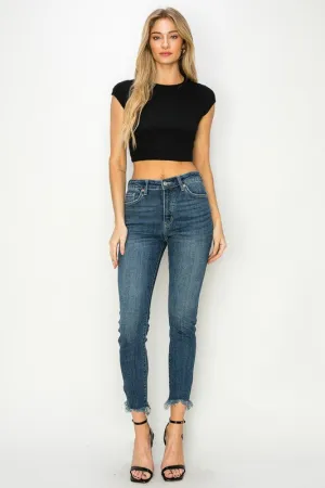 Gabriela High Rise Cross Hatch Fabric Skinny Jeans