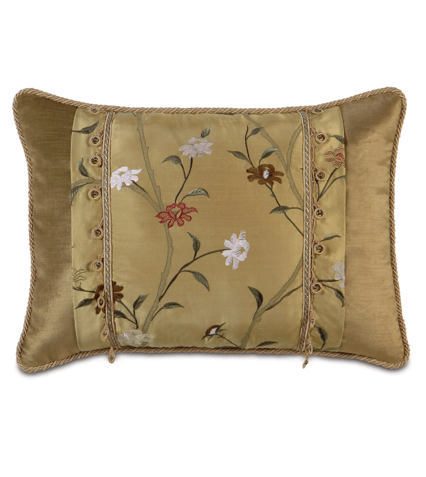 Gabrielle Gold Floral Pillow Cover 16x22