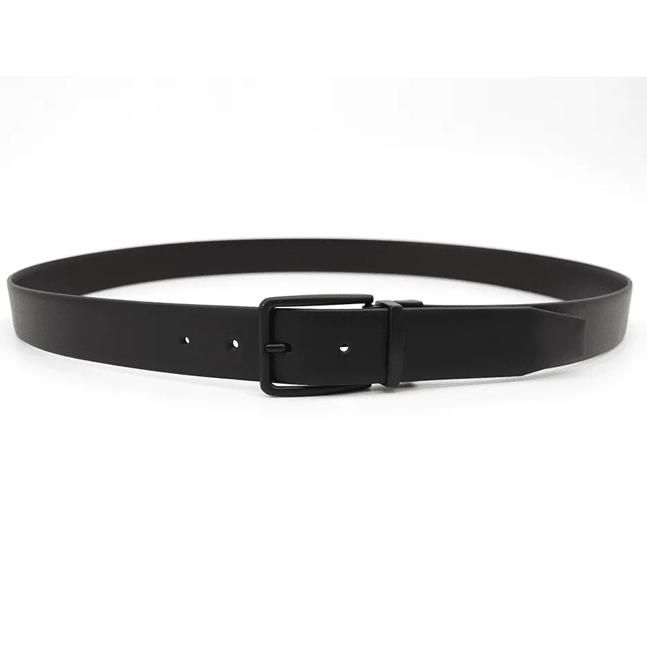 Gai Mattiolo Smooth Reversible Leather Belt, Pure Black Pin Buckle, Genuine Leather, Double Side