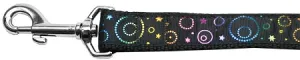 Galactic Shimmer Nylon Dog Leash 3-8 Inch Wide 6ft Long