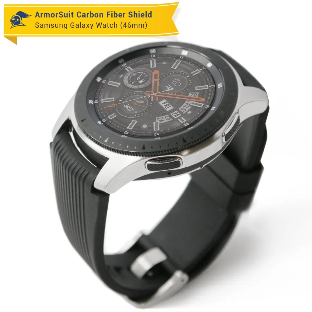 Galaxy Watch (46mm) Screen Protector   White Carbon Fiber Skin